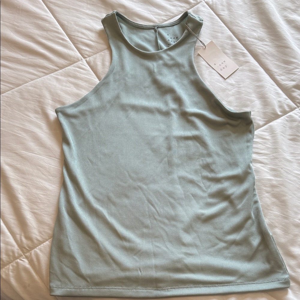 a new day Light Green Ribbed Tank Top